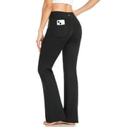 CAMBIVO Flare Leggings for Women, Bootcut Yoga Pants with Pockets, Tummy Control Workout Pants